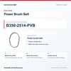 Riccar B350-2514-PVB Power Brush Belt identification guide with model and part checks. Available at AceVacuums.