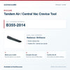 Riccar B355-2014 Tandem Air / Central Vac Crevice Tool identification guide with model and part checks. Available at AceVacuums.