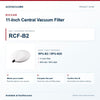 Riccar RCF-B2 11-Inch Central Vacuum Filter identification guide with model and part checks. Available at Ace Vacuums.