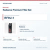 Riccar RF9U-1 Radiance Premium Filter Set identification guide with model and part checks. Available at Ace Vacuums.