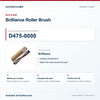 Riccar D475-0000 Brilliance Roller Brush identification guide with model and part checks. Available at AceVacuums.