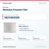 Riccar 3621904300 Washable Polyester Filter identification guide with model and part checks. Available at Ace Vacuums.