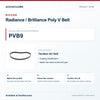 Riccar PVB9 Radiance / Brilliance Poly V Belt identification guide with model and part checks. Available at AceVacuums.