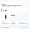 Riccar R10D SupraLite Deluxe Upright Vacuum identification guide with model and part checks. Available at AceVacuums.