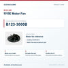Riccar B123-3000B R10E Motor Fan identification guide with model and part checks. Available at Ace Vacuums.