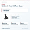 Riccar TB1-RU Tandem Air Handheld Turbo Brush identification guide with model and part checks. Available at AceVacuums.