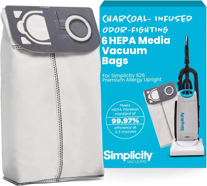 Simplicity S26 Premium Allergy HEPA Media Bags 6 Pk # S26HC 6