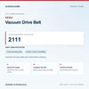 SEBO 2111 Vacuum Drive Belt identification guide with model and part checks. Available at AceVacuums.
