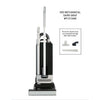 SEBO 300 Mechanical Upright Vacuum (Dark Gray) | #91303AM – upright with feature-summary graphic