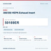 SEBO 50169ER 300/350 HEPA Exhaust Insert identification guide with model and part checks. Available at AceVacuums.
