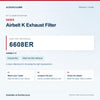 SEBO 6608ER Airbelt K Exhaust Filter identification guide with model and part checks. Available at AceVacuums.