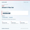 SEBO 6696AM Airbelt K Filter Set identification guide with model and part checks. Available at AceVacuums.