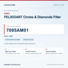 SEBO 7095AM01 FELIX/DART Circles & Diamonds Filter identification guide with model and part checks. Available at AceVacuums.