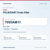 SEBO 7095AM11 FELIX/DART Ovals Filter identification guide with model and part checks. Available at AceVacuums.