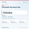 SEBO 7095AM38 FELIX/DART Red Hearts Filter identification guide with model and part checks. Available at AceVacuums.