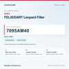 SEBO 7095AM40 FELIX/DART Leopard Filter identification guide with model and part checks. Available at AceVacuums.
