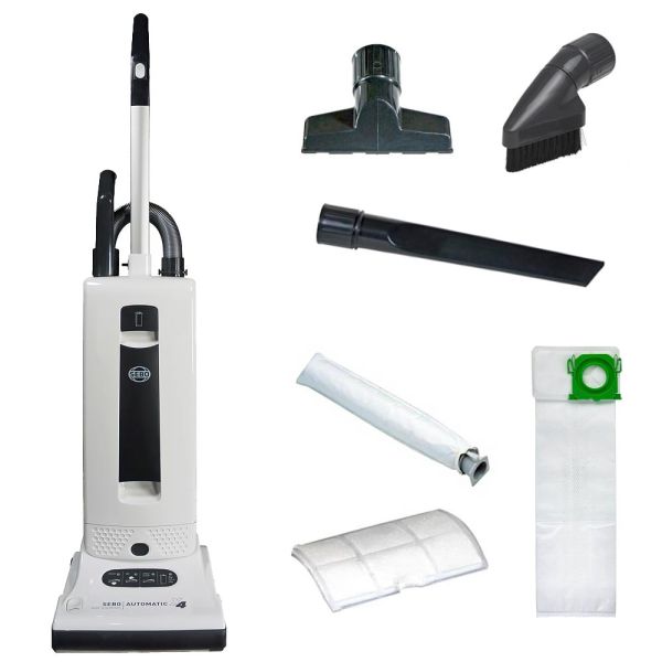 SEBO Automatic X4 upright vacuum in white and black