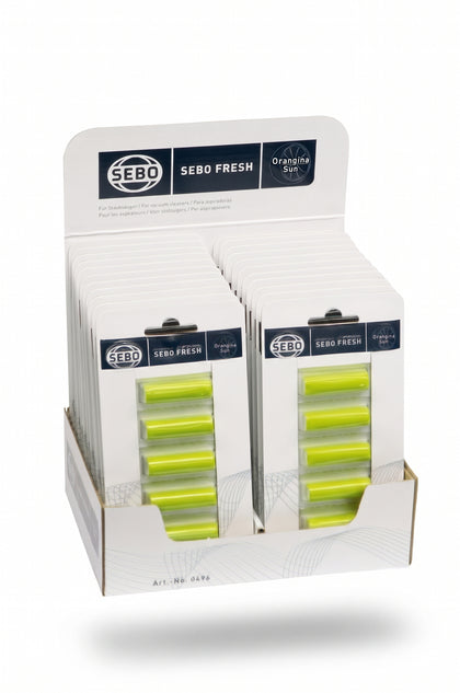 Sebo Fresh Vacuum Air Scents (Orangina Sun), 1 Display with 24 Packs of 5 Sticks #0496 available at Ace Vacuums