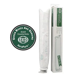 Sebo Pre-Motor Microfilter for X, G, 300/350 Series #5036AM – filter cartridge beside retail packaging