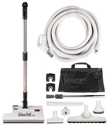 MD Central Stealth Central Vacuum Attachment Kit 30' Pigtail Hose with 15" Power Nozzle – Part #423GC30