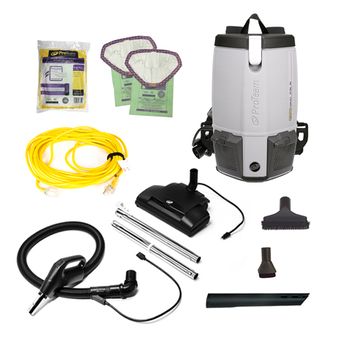 ProTeam ProVac FS 6, 6 qt. Backpack Vacuum w/ Commercial Power Nozzle Tool Kit - 107461