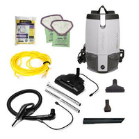 ProVac FS 6, 6 qt. Backpack Vacuum w/ Commercial Power Nozzle Tool Kit