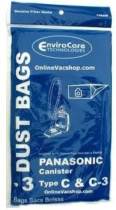 PAPER BAGS-PANASONIC,C-3,3PK,ENV,CANISTER,REPL