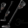 Miele Triflex HX1 Cat & Dog Cordless Stick Vacuum - 11423900 – three vacuum configurations graphic