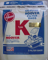 Hoover K bags acevacuums.com