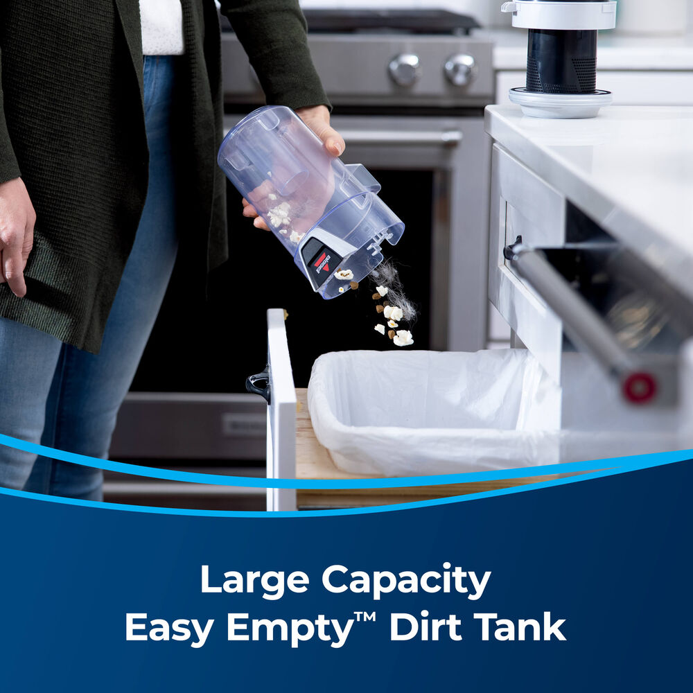 Bissell PowerEdge® Cordless Stick Vacuum - 2900A – dust bin emptied into waste bin