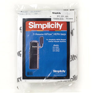 Simplicity Central Vacuum Bags – 3 Pack High Filtration Bags #SCB-3