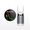 Dyson Pure Cool Purifying Tower Fan - TP04 – automatic air-quality monitoring graphic beside tower fan