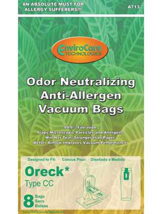 Oreck Bag Anti Allergen CC 8 Pack By Envirocare