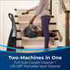Bissell ProHeat 2X Lift-Off Pet Upright Carpet Cleaner #15651 – portable cleaning pod carried on stairs