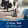 Bissell ProHeat 2X Revolution Pet Carpet Cleaner #1548 – hand tool treating pet-bed upholstery