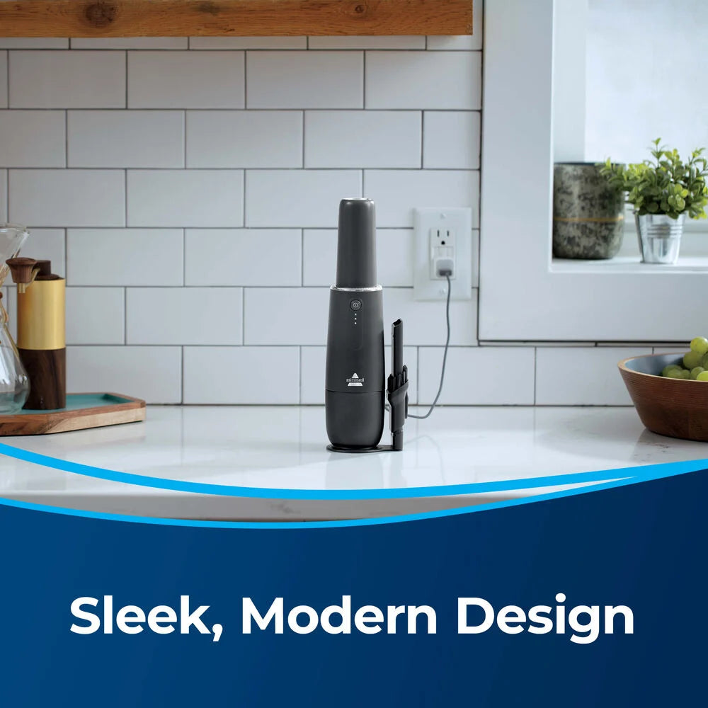 Bissell AeroSlim Cordless Handheld Vacuum – 29869 – handheld vacuum stored on countertop