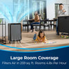 Bissell air220 Air Purifier #2609A – purifier large-room coverage graphic