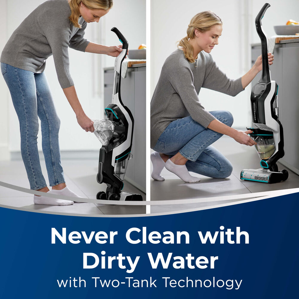 Bissell CrossWave Cordless Max Multi-Surface Wet Dry Vac #2554 – clean and dirty water tank demonstration