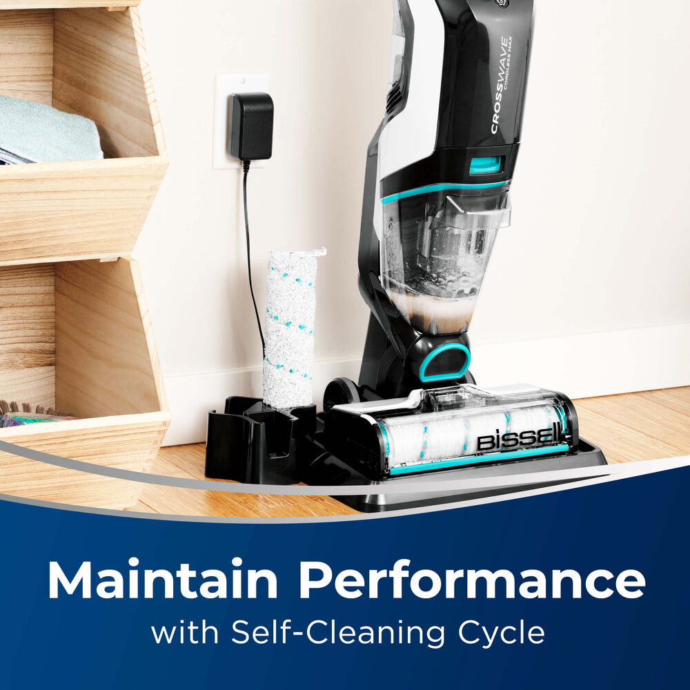 Bissell CrossWave Cordless Max Multi-Surface Wet Dry Vac #2554 – floor cleaner on self-cleaning tray