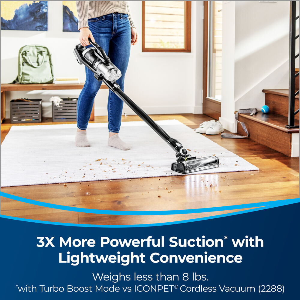 Bissell ICONPET TURBO Cordless Stick Vacuum – 31781 – vacuum cleaning living-room floor