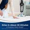 Bissell JetScrub Pet Carpet Cleaner #25299 – carpet drying demonstration graphic
