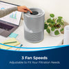 Bissell MYAir Personal Air Purifier Grey #3329 – hand adjusting purifier fan controls