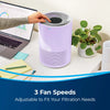 Bissell MYAir Personal Air Purifier Purple #2780P – hand adjusting purifier fan controls