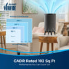 Bissell MYair HUB Air Purifier #2905A – purifier room-coverage chart
