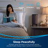 Bissell MYair HUB Air Purifier #2905A – purifier beside bed with timer graphic