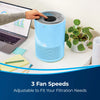 Bissell MYAir Personal Air Purifier Blue #2780B – hand adjusting purifier fan controls