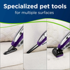 Bissell Pet Hair Eraser Lithium Ion Cordless Pet Hand Vacuum – 2390 – included hand tools demonstrated on sofa