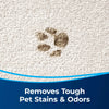Bissell PET PRO OXY Pet Stain & Odor Remover #1766 – dirty pawprint on carpet graphic