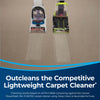 Bissell TurboClean PowerBrush Lightweight Pet Carpet Cleaner #2987 – carpet-cleaning performance comparison graphic