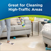Bissell Woolite Heavy Traffic Foam Carpet Cleaner #0820 – foam applied to carpet near sofa